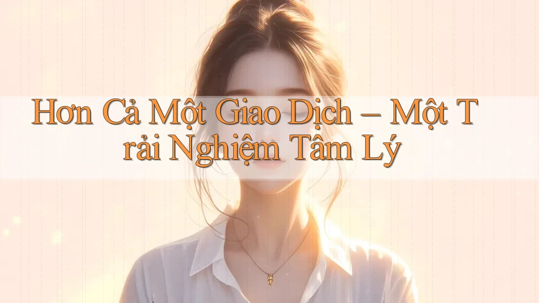 Hơn Cả Một Giao Dịch – Một Trải Nghiệm Tâm Lý Hơn Cả Một Giao Dịch – Một Trải Nghiệm Tâm Lý